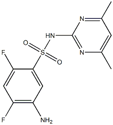 5-amino-N-(4,6-dimethylpyrimidin-2-yl)-2,4-difluorobenzene-1-sulfonamide Struktur