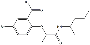 5-bromo-2-[1-(pentan-2-ylcarbamoyl)ethoxy]benzoic acid Struktur