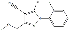 5-chloro-3-(methoxymethyl)-1-(2-methylphenyl)-1H-pyrazole-4-carbonitrile Struktur