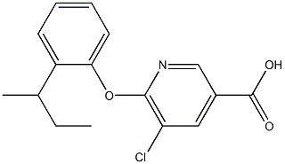 6-[2-(butan-2-yl)phenoxy]-5-chloropyridine-3-carboxylic acid Struktur