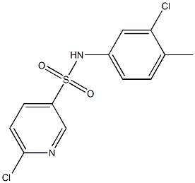 6-chloro-N-(3-chloro-4-methylphenyl)pyridine-3-sulfonamide Struktur