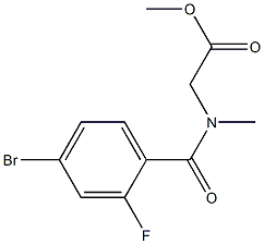 methyl 2-[(4-bromo-2-fluorophenyl)-N-methylformamido]acetate Struktur