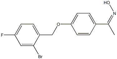 N-(1-{4-[(2-bromo-4-fluorophenyl)methoxy]phenyl}ethylidene)hydroxylamine Struktur