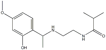 N-(2-{[1-(2-hydroxy-4-methoxyphenyl)ethyl]amino}ethyl)-2-methylpropanamide Struktur