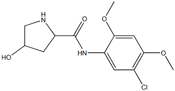 N-(5-chloro-2,4-dimethoxyphenyl)-4-hydroxypyrrolidine-2-carboxamide Struktur