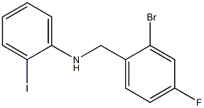 N-[(2-bromo-4-fluorophenyl)methyl]-2-iodoaniline Struktur