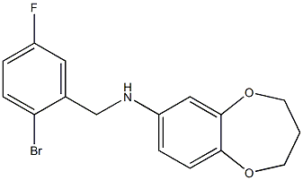 N-[(2-bromo-5-fluorophenyl)methyl]-3,4-dihydro-2H-1,5-benzodioxepin-7-amine Struktur