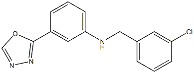 N-[(3-chlorophenyl)methyl]-3-(1,3,4-oxadiazol-2-yl)aniline Struktur