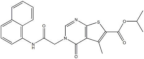 isopropyl 5-methyl-3-[2-(1-naphthylamino)-2-oxoethyl]-4-oxo-3,4-dihydrothieno[2,3-d]pyrimidine-6-carboxylate Struktur