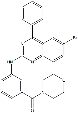 6-bromo-N-[3-(4-morpholinylcarbonyl)phenyl]-4-phenyl-2-quinazolinamine Struktur