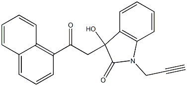 3-hydroxy-3-[2-(1-naphthyl)-2-oxoethyl]-1-(2-propynyl)-1,3-dihydro-2H-indol-2-one Struktur