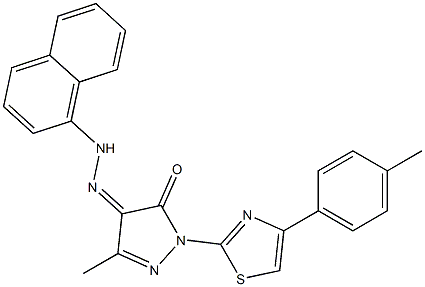 3-methyl-1-[4-(4-methylphenyl)-1,3-thiazol-2-yl]-1H-pyrazole-4,5-dione 4-[N-(1-naphthyl)hydrazone] Struktur