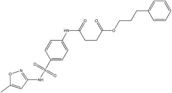 3-phenylpropyl 4-(4-{[(5-methyl-3-isoxazolyl)amino]sulfonyl}anilino)-4-oxobutanoate Struktur