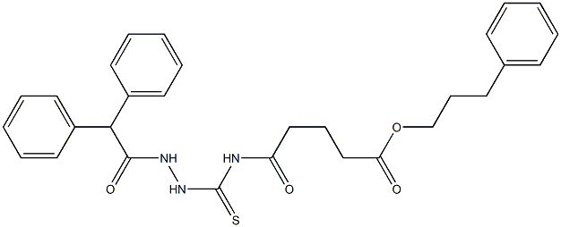 3-phenylpropyl 5-({[2-(2,2-diphenylacetyl)hydrazino]carbothioyl}amino)-5-oxopentanoate Struktur