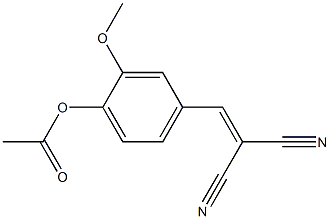 4-(2-cyano-3-nitrilo-1-propenyl)-2-methoxyphenyl acetate Struktur