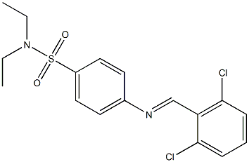 4-{[(E)-(2,6-dichlorophenyl)methylidene]amino}-N,N-diethylbenzenesulfonamide Struktur