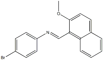 N-(4-bromophenyl)-N-[(E)-(2-methoxy-1-naphthyl)methylidene]amine Struktur