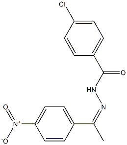 4-chloro-N'-[(Z)-1-(4-nitrophenyl)ethylidene]benzohydrazide Struktur