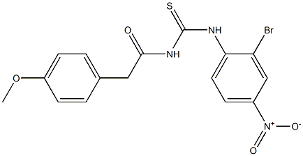 N-(2-bromo-4-nitrophenyl)-N'-[2-(4-methoxyphenyl)acetyl]thiourea Struktur