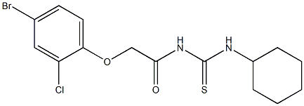 N-[2-(4-bromo-2-chlorophenoxy)acetyl]-N'-cyclohexylthiourea Struktur