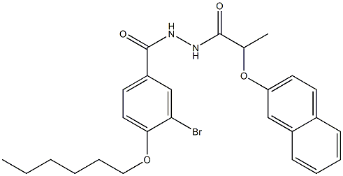 N'-[3-bromo-4-(hexyloxy)benzoyl]-2-(2-naphthyloxy)propanohydrazide Struktur