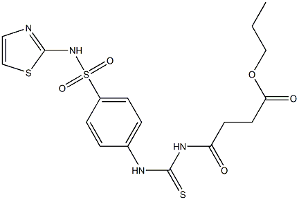 propyl 4-oxo-4-[({4-[(1,3-thiazol-2-ylamino)sulfonyl]anilino}carbothioyl)amino]butanoate Struktur