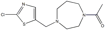 1-{4-[(2-chloro-1,3-thiazol-5-yl)methyl]-1,4-diazepan-1-yl}-1-ethanone Struktur