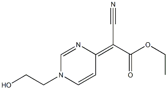 4-[Cyano(ethoxycarbonyl)methylene]-1,4-dihydro-1-(2-hydroxyethyl)pyrimidine Struktur