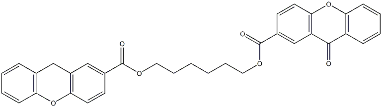 9-Oxo-9H-xanthene-2-carboxylic acid 6-[(9H-xanthene-2-yl)carbonyloxy]hexyl ester Struktur