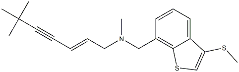 (2E)-6,6,N-Trimethyl-N-(3-methylthio-1-benzothiophen-7-ylmethyl)-2-hepten-4-yn-1-amine Struktur