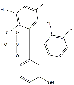 (2,3-Dichlorophenyl)(2,5-dichloro-3-hydroxyphenyl)(3-hydroxyphenyl)methanesulfonic acid Struktur