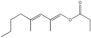 Propionic acid 2,4-dimethyl-1,3-octadienyl ester Struktur