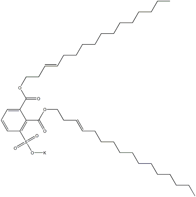 3-(Potassiosulfo)phthalic acid di(3-hexadecenyl) ester Struktur