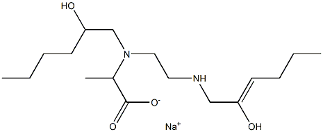 2-[N-(2-Hydroxyhexyl)-N-[2-(2-hydroxy-2-hexenylamino)ethyl]amino]propionic acid sodium salt Struktur