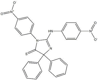 1-(4-Nitrophenyl)-2-(4-nitrophenyl)amino-4,4-diphenyl-2-imidazoline-5-thione Struktur