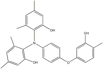 N,N-Bis(6-hydroxy-2,4-dimethylphenyl)-4-(3-hydroxy-4-methylphenoxy)benzenamine Struktur