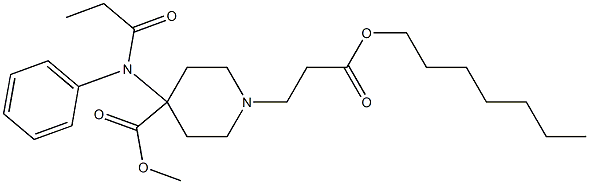 4-Methoxycarbonyl-4-(N-phenyl-N-propanoylamino)piperidine-1-propionic acid heptyl ester Struktur