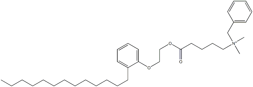 N,N-Dimethyl-N-benzyl-N-[4-[[2-(2-tridecylphenyloxy)ethyl]oxycarbonyl]butyl]aminium Struktur