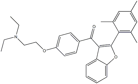 4-[2-(Diethylamino)ethoxy]phenyl 2-(2,4,6-trimethylphenyl)-3-benzofuranyl ketone Struktur