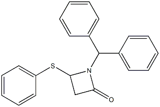 4-(Phenylthio)-1-(diphenylmethyl)azetidin-2-one Struktur