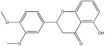 2-(3-Methoxy-4-methoxyphenyl)-5-hydroxy-2,3-dihydro-4H-1-benzopyran-4-one Struktur