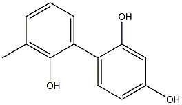 3'-Methyl-1,1'-biphenyl-2,2',4-triol Struktur