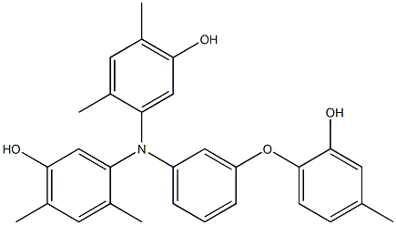 N,N-Bis(5-hydroxy-2,4-dimethylphenyl)-3-(2-hydroxy-4-methylphenoxy)benzenamine Struktur