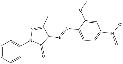 4-(2-Methoxy-4-nitrophenylazo)-1-phenyl-3-methyl-1H-pyrazol-5(4H)-one Struktur