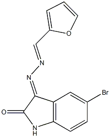 3-[2-(2-Furanylmethylene)hydrazono]-5-bromoindolin-2-one Struktur