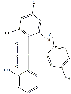 (2-Chloro-5-hydroxyphenyl)(2,4,6-trichlorophenyl)(2-hydroxyphenyl)methanesulfonic acid Struktur