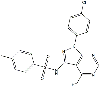 1-(4-Chlorophenyl)-3-(4-methylphenylsulfonylamino)-1H-pyrazolo[3,4-d]pyrimidin-4-ol Struktur