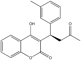 4-Hydroxy-3-[(1R)-3-oxo-1-(3-methylphenyl)butyl]-2H-1-benzopyran-2-one Struktur