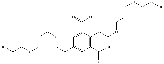 2,5-Bis(9-hydroxy-3,5,7-trioxanonan-1-yl)isophthalic acid Struktur