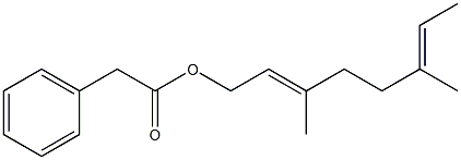 Phenylacetic acid 3,6-dimethyl-2,6-octadienyl ester Struktur